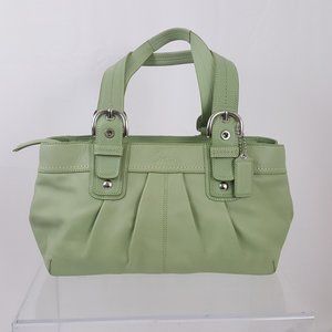 Coach Soho Pleated Pastel Green Leather Purse